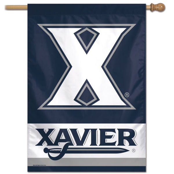 Wholesale-Xavier Musketeers Vertical Flag 28" x 40"