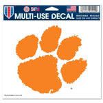 Wholesale-Clemson Tigers Multi-Use Decal -Clear Bckrgd 5" x 6"