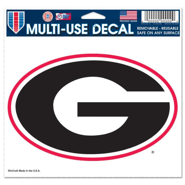 Wholesale-Georgia Bulldogs Multi-Use Decal -Clear Bckrgd 5" x 6"