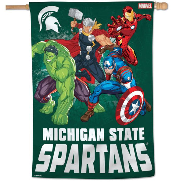 Wholesale-Michigan State Spartans / Marvel (c) 2021 MARVEL Vertical Flag 28" x 40"