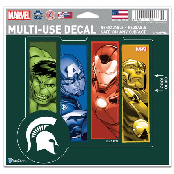 Wholesale-Michigan State Spartans / Marvel (c) 2021 MARVEL Multi-Use Decal - cut to logo 5" x 6"