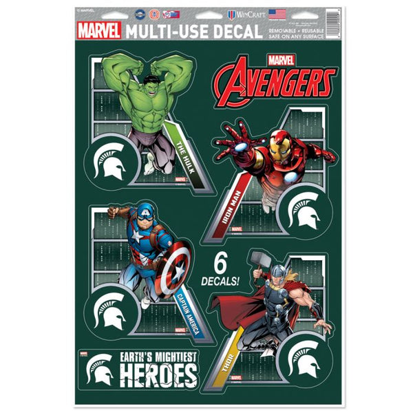 Wholesale-Michigan State Spartans / Marvel (c) 2021 MARVEL Multi-Use Decal 11" x 17"