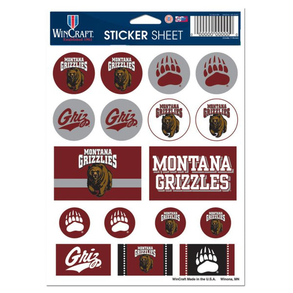 Wholesale-Montana Grizzlies Vinyl Sticker Sheet 5" x 7"