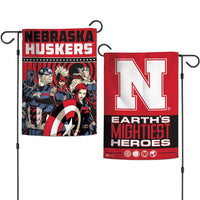 Wholesale-Nebraska Cornhuskers / Marvel (c) 2021 MARVEL Garden Flags 2 sided 12.5" x 18"