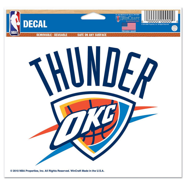 Oklahoma City Thunder Multi-Use Decal -Clear Bckrgd 5" x 6"