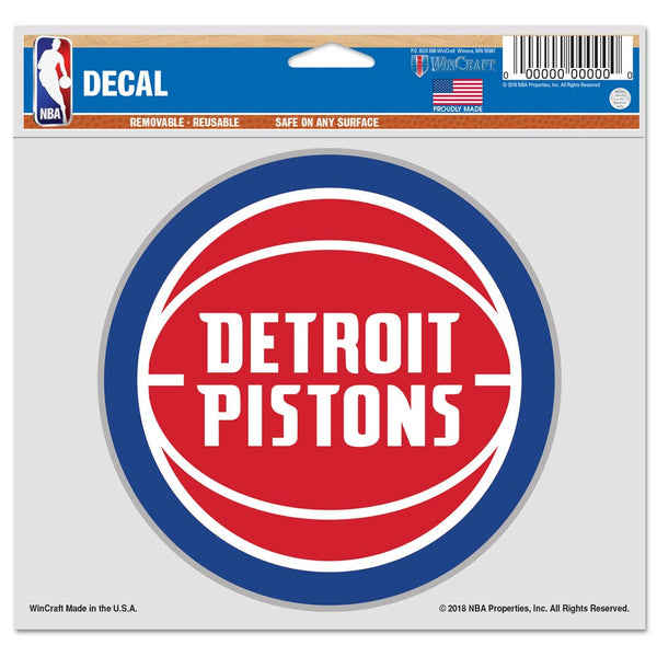 Detroit Pistons Multi-Use Decal -Clear Bckrgd 5" x 6"
