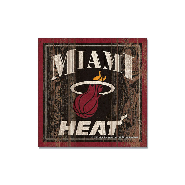 Miami Heat Wooden Magnet 3" X 3"