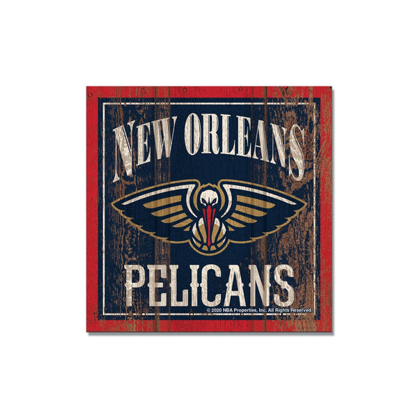 New Orleans Pelicans Wooden Magnet 3" X 3"