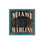 Miami Marlins Wooden Magnet 3" X 3"