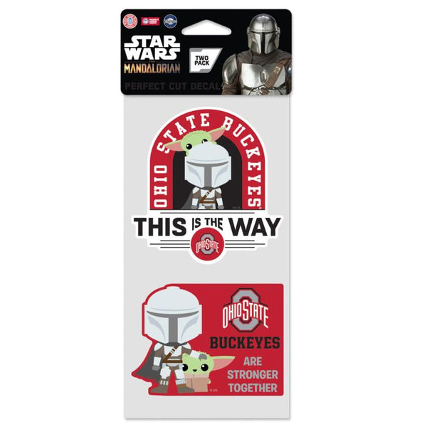 Wholesale-Ohio State Buckeyes / Star Wars MANDALORIAN Perfect Cut Decal Set of two 4"x4"