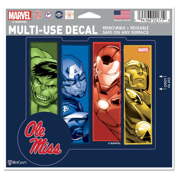 Ole Miss Rebels / Marvel (c) 2021 MARVEL Multi-Use Decal - cut to logo 5" x 6"