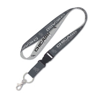 Chicago White Sox Charcoal Lanyard w/detachable buckle 1"