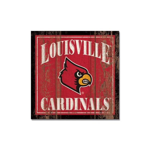 Wholesale-Louisville Cardinals Wooden Magnet 3" X 3"