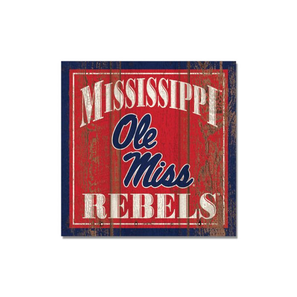 Wholesale-Ole Miss Rebels Wooden Magnet 3" X 3"