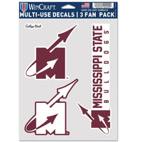 MISSISSIPPI STATE BULLDOGS / Vintage Collegiate Flying M Logo Multi Use 3 Fan Pack