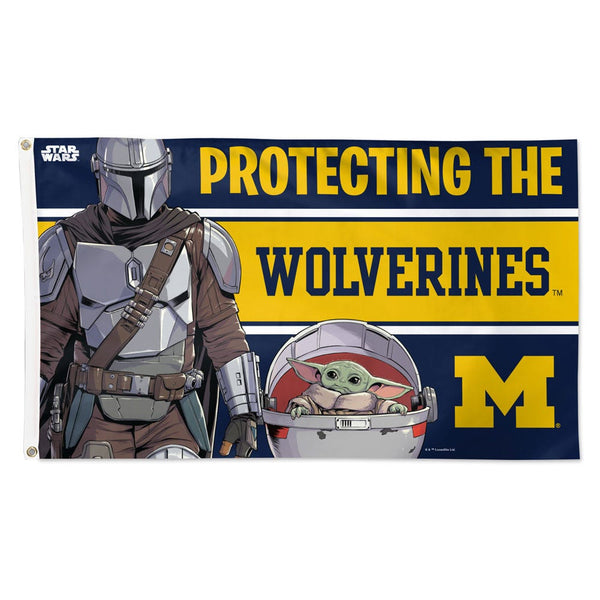 Michigan Wolverines / Star Wars MANDALORIAN Flag - Deluxe 3' X 5'