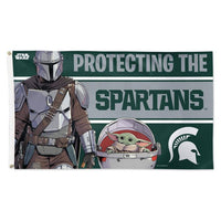 Wholesale-Michigan State Spartans / Star Wars MANDALORIAN Flag - Deluxe 3' X 5'