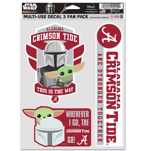 Alabama Crimson Tide / Star Wars MANDALORIAN Multi Use 3 Fan Pack