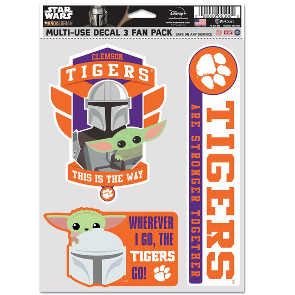 Clemson Tigers / Star Wars MANDALORIAN Multi Use 3 Fan Pack