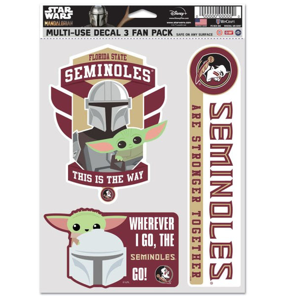 Wholesale-Florida State Seminoles / Star Wars MANDALORIAN Multi Use 3 Fan Pack