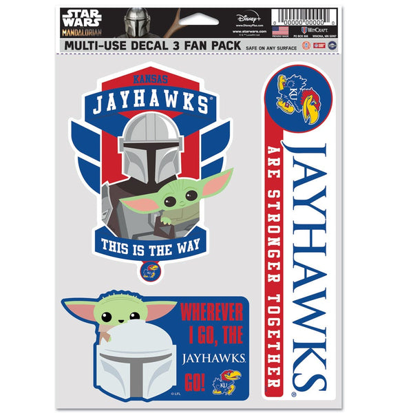 Kansas Jayhawks / Star Wars MANDALORIAN Multi Use 3 Fan Pack