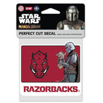 Wholesale-Arkansas Razorbacks / Star Wars MANDALORIAN Perfect Cut Color Decal 4" x 4"