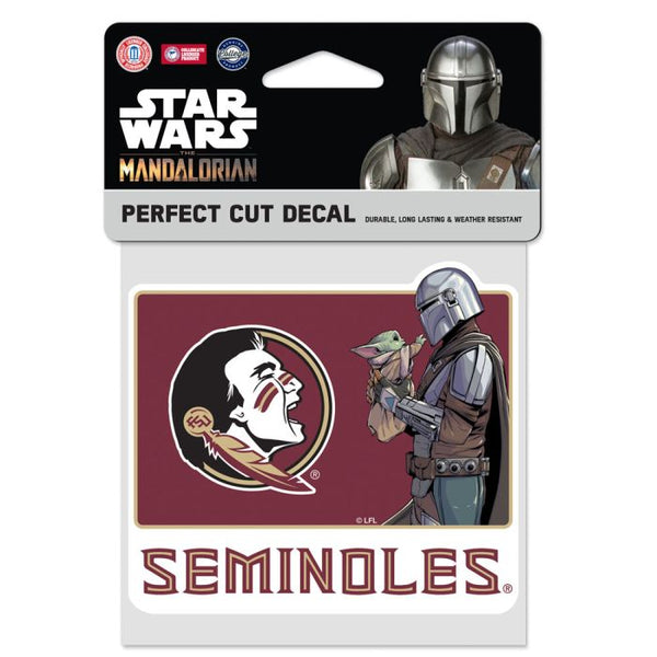 Wholesale-Florida State Seminoles / Star Wars MANDALORIAN Perfect Cut Color Decal 4" x 4"