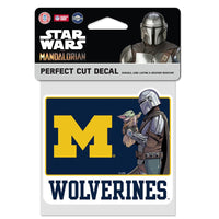 Michigan Wolverines / Star Wars MANDALORIAN Perfect Cut Color Decal 4" x 4"
