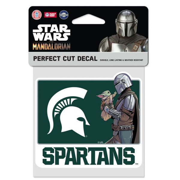 Wholesale-Michigan State Spartans / Star Wars MANDALORIAN Perfect Cut Color Decal 4" x 4"