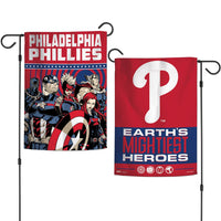 Philadelphia Phillies / Marvel (c) 2021 MARVEL Garden Flags 2 sided 12.5" x 18"