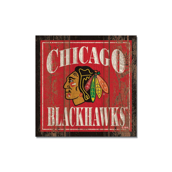Chicago Blackhawks Wooden Magnet 3" X 3"