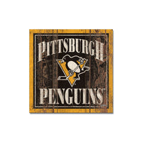 Pittsburgh Penguins Wooden Magnet 3" X 3"