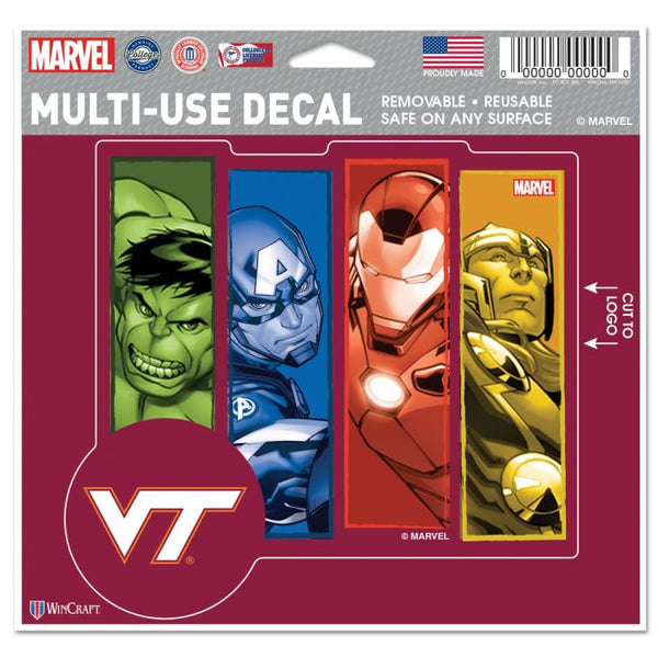 Wholesale-Virginia Tech Hokies / Marvel (c) 2021 MARVEL Multi-Use Decal - cut to logo 5" x 6"