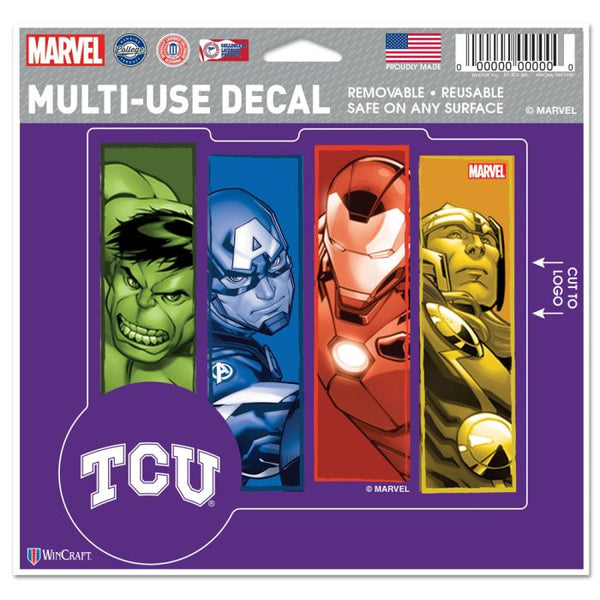 Wholesale-TCU Horned Frogs / Marvel (c) 2021 MARVEL Multi-Use Decal - cut to logo 5" x 6"