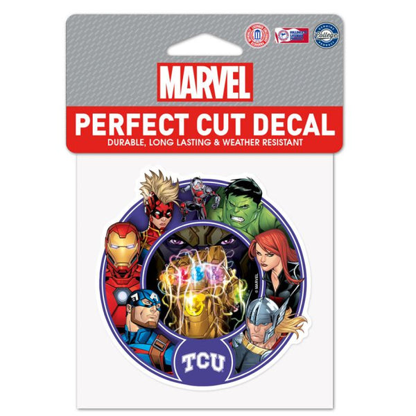 Wholesale-TCU Horned Frogs / Marvel (c) 2021 MARVEL Perfect Cut Color Decal 4" x 4"