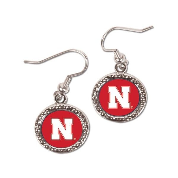 Wholesale-Nebraska Cornhuskers Earrings Jewelry Carded Round