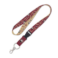 Wholesale-Florida State Seminoles SCATTERPRINT Lanyard w/detachable buckle 1"