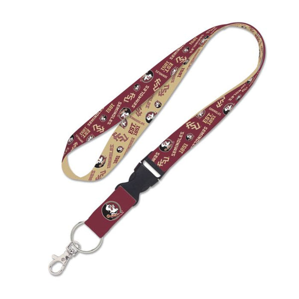 Wholesale-Florida State Seminoles SCATTERPRINT Lanyard w/detachable buckle 1"