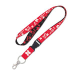 Wholesale-Nebraska Cornhuskers SCATTERPRINT Lanyard w/detachable buckle 1"