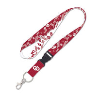 Wholesale-Oklahoma Sooners SCATTERPRINT Lanyard w/detachable buckle 1"