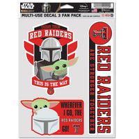 Wholesale-Texas Tech Red Raiders / Star Wars mandalorian Multi Use 3 Fan Pack