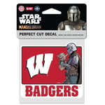 Wholesale-Wisconsin Badgers / Star Wars MANDALORIAN Perfect Cut Color Decal 4" x 4"