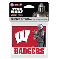 Wholesale-Wisconsin Badgers / Star Wars MANDALORIAN Perfect Cut Color Decal 4" x 4"