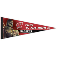 Wholesale-Wisconsin Badgers / Star Wars MANDALORIAN Premium Pennant 12" x 30"