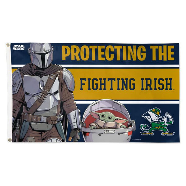 Wholesale-Notre Dame Fighting Irish / Star Wars MANDALORIAN Flag - Deluxe 3' X 5'