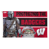 Wholesale-Wisconsin Badgers / Star Wars MANDALORIAN Flag - Deluxe 3' X 5'