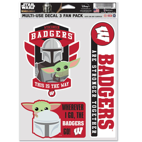 Wisconsin Badgers / Star Wars MANDALORIAN Multi Use 3 Fan Pack