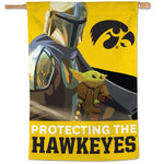 Wholesale-Iowa Hawkeyes / Star Wars MANDALORIAN Vertical Flag 28" x 40"