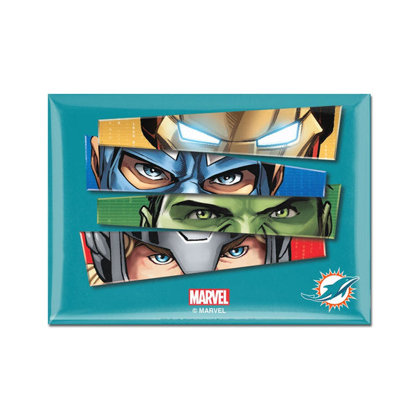 Miami Dolphins / Marvel (C) 2021 Marvel Metal Magnet 2.5" x 3.5"