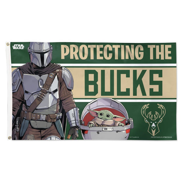 Milwaukee Bucks / Star Wars Mandalorian Flag - Deluxe 3' X 5'